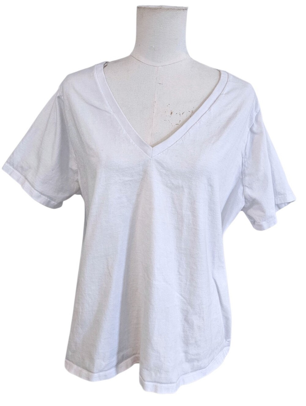 Good American White V-Neck Short Sleeve Tee Size 2XL